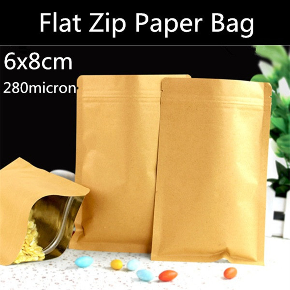 lot 100pcs bags paper Packaging bags  bulk tea bulk wholesale paper kraft Kraft brown coffee