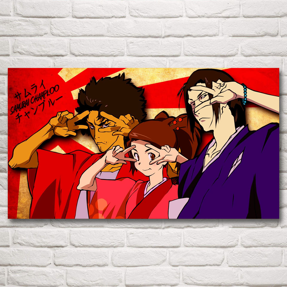 Foocame Samurai Champloo Anime Jepang Seni Sutra Poster Dan Foocame Samurai Champloo Anime Jepang Seni Sutra Poster Dan