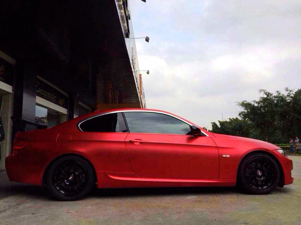Red Metallic Matt chrome red vinyl wrap film 3m 1080 red matte chrome Foile (1)