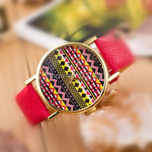 Combination of gold frame shell geometric similarity striped circular dial strap means for colorful fashion watches SB023P