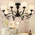 American modern bedroom ceiling chandelier lamp LED lighting wrought iron glass light living room bar restaurant