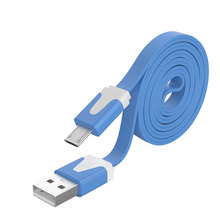 1M 2M 3M Noodle Flat wire Data Charger V8 Micro USB charging Cable For Samsung S6