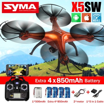 Syma X5SW FPV дрон Quadcopter с hd-wifi камеры дрон 2.4 г 6-Axis дроны вертолет с 5 + 2 двигатель + 5in1 кабель