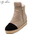 Cross Straps Black/Yellow/Beige Wedges Suede Leather Ankle Martin