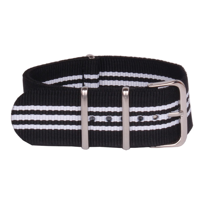 Wholesale 24 mm Multi Color Black White Army Sports nato fabric Nylon watchband Watch Strap accessories