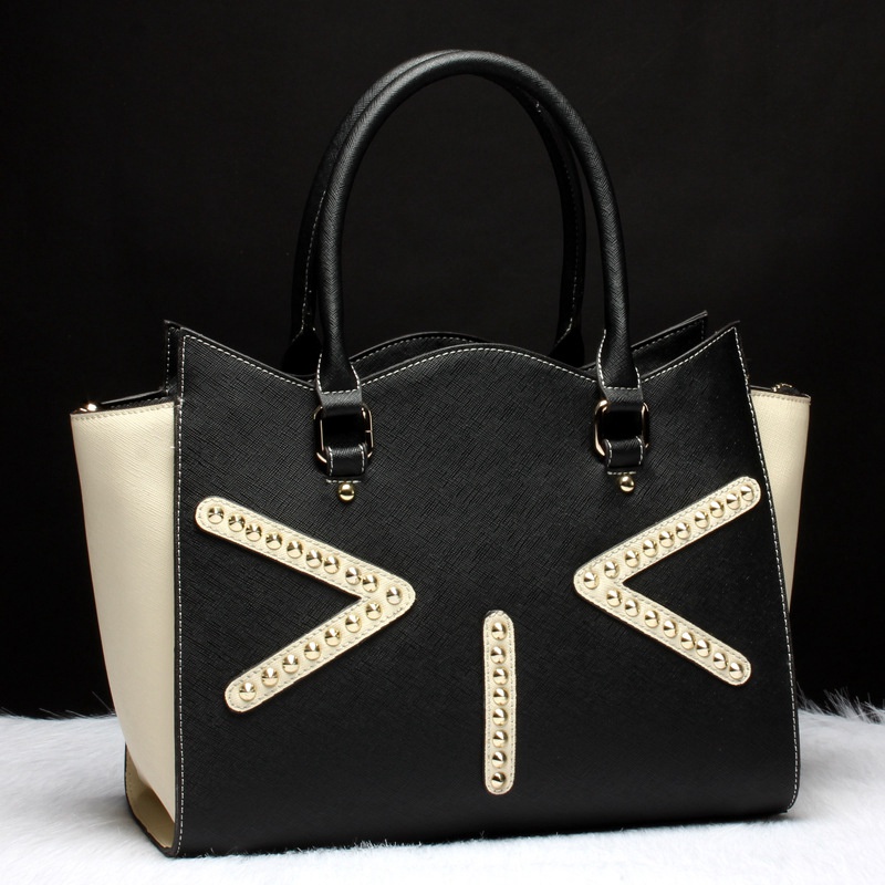 Фотография Hot Fashion Style Genuine Leather Cowhide Bags Famous Cute Design Women Messenger  Bag Handbags Cat Shoulder Bags