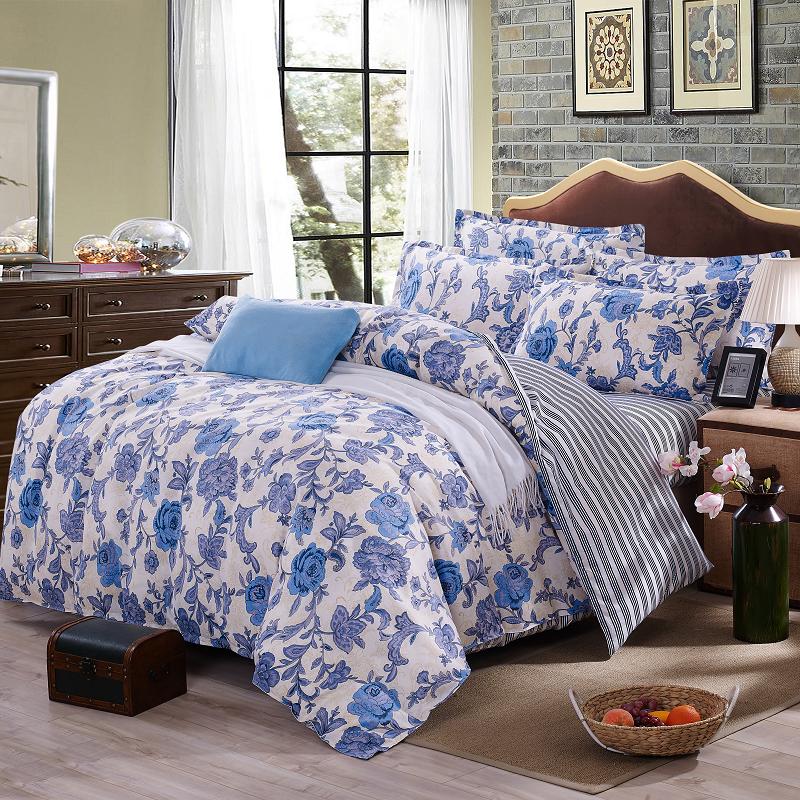 Home textile Autumn bedding set duvet cover queen bed sheet pastoral bedding nordic style flower printed bed linen bedclothe