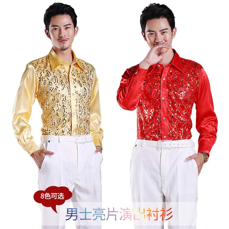 mens sequin dress shirt