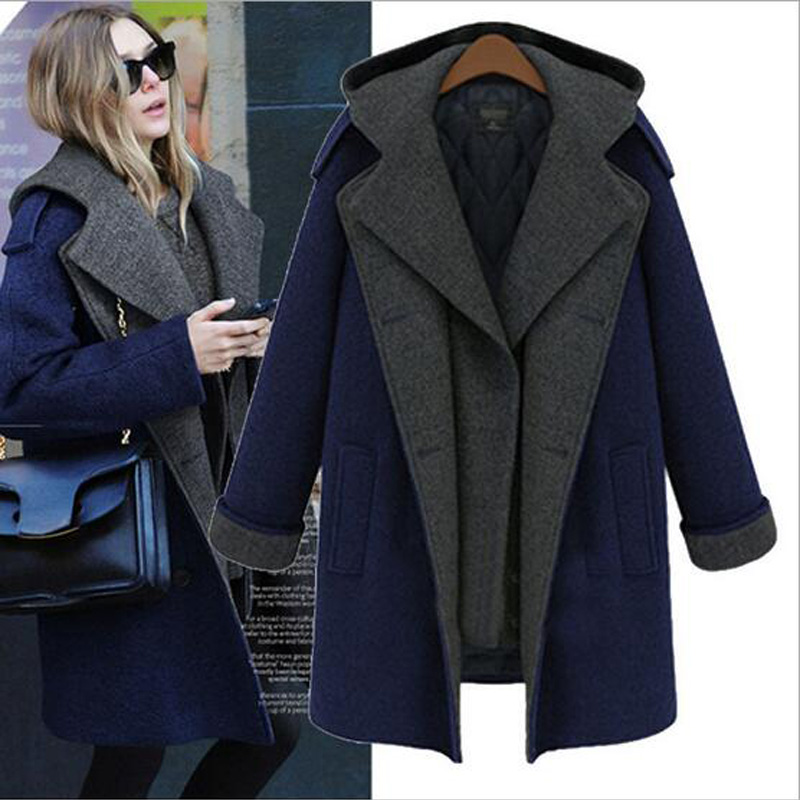 Women Cashmere Coat autumn Winter outerwear Long Fashion Elegant