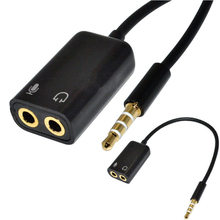 3.5mm Stereo Splitter Audio Male to Earphone Headset + Microphone Adapter couples turn wiring connector 2X MHM121