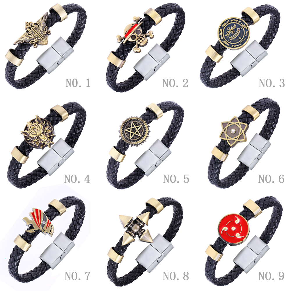 アニメbleach/ナルト/黒執事/ファイナルファンタジー/ワンピースブレスレット腕輪コスプレギフトアクセサリーpulseira masculina