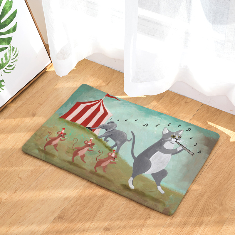 Mat Cartoon For Printing Carpet Flannel Room Daily Cat Living wrTqfXT1