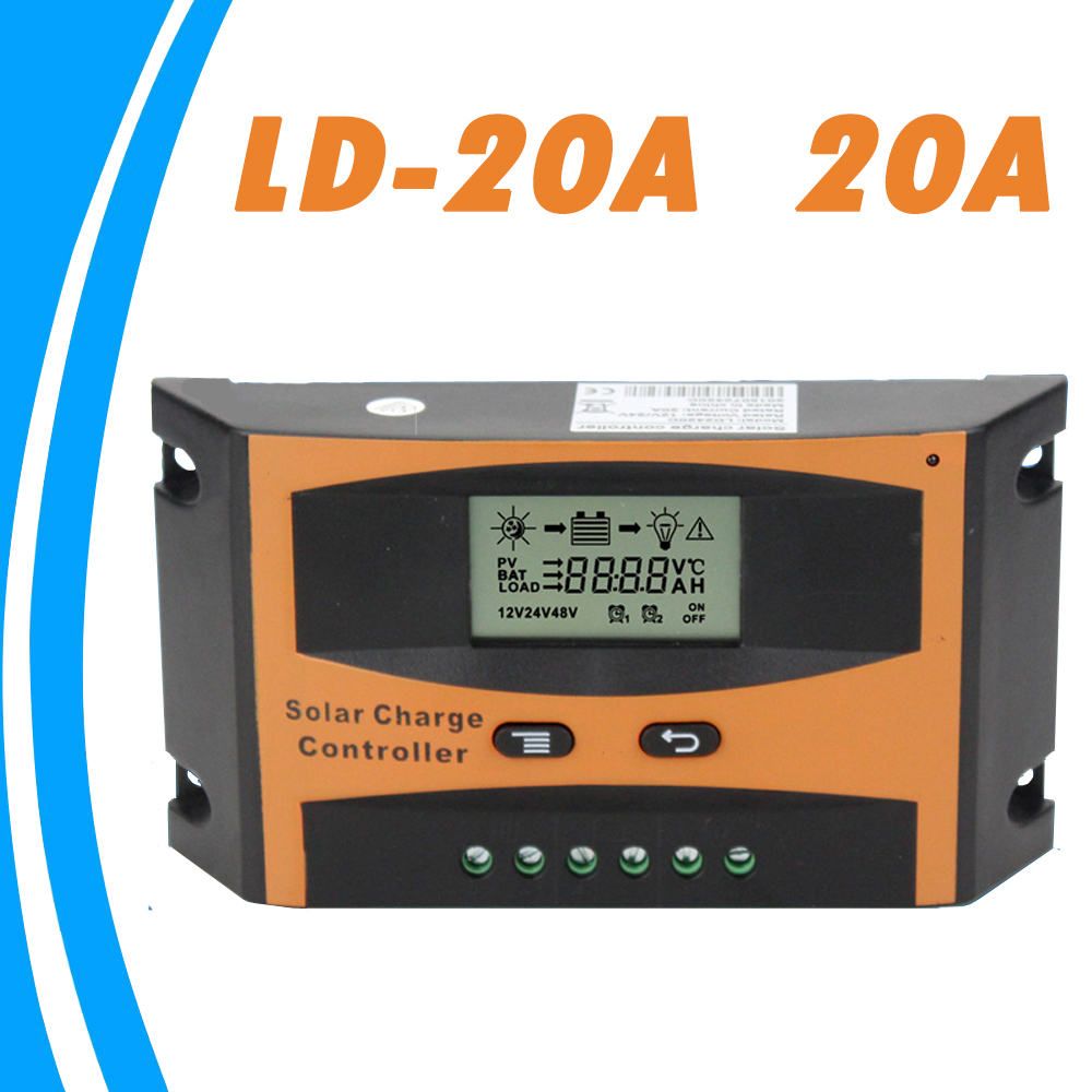 PWM 20A Solar Regulator 12V 24V Auto Switch For Max 55V Input with Humanized LCD Load Optional Light and Timer Control Y-SOLAR PWM 20A Solar Regulator 12V 24V Auto Switch For Max 55V Input with Humanized LCD Load Optional Light and Timer Control Y-SOLAR