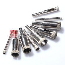 free shipping 10pcs diamond hole saw set 5mm-16mm glass, tile marble stone for hand power tool