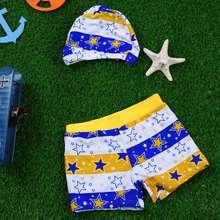 New children’s swimwear boy baby child boxer Short pants with a cap swimming clothes