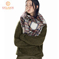 ladies scarves 2016 new christmas gift 140 140cm plaid vintage soft fashion ladies warm scarf KK090