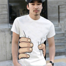 2015 hot selling men’s clothing fashion t shirt 3D big hand print cotton short sleeve tops tees 3D T-shirt men’s tshirt for men