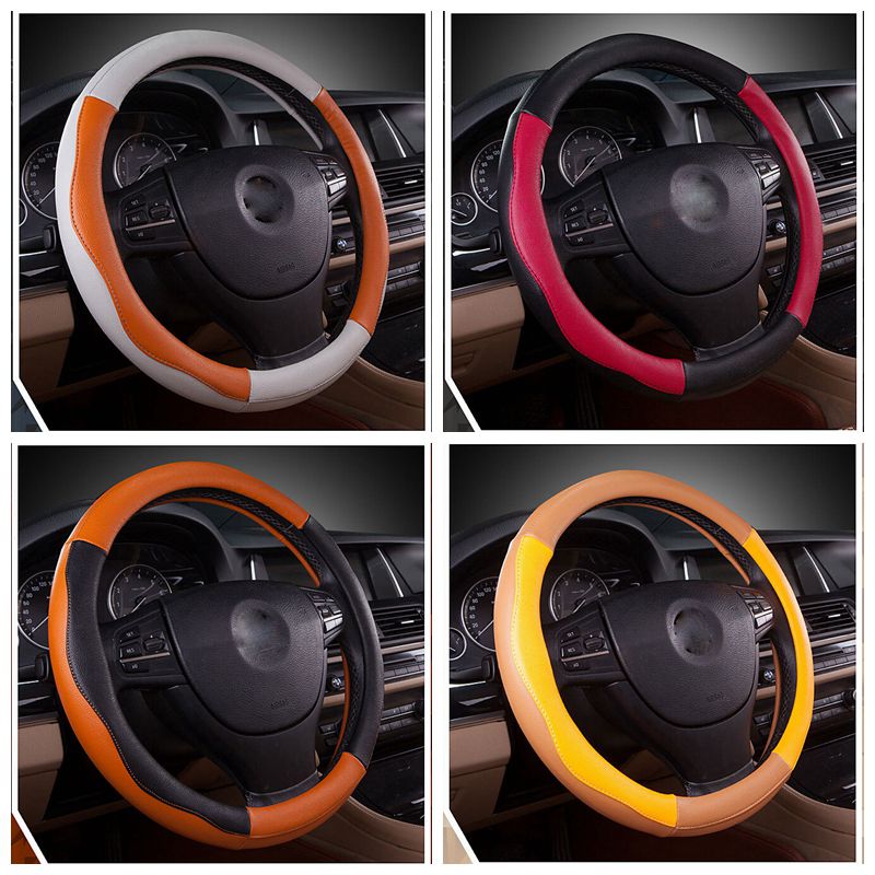 Car Interior Decoration Leather steering wheels Cover fashion Multilcolor funda volante universal Steering Wheel from China