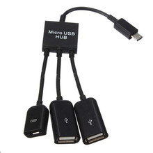4 Port Dual Micro USB Hub OTG Adapter For Samsung S4 S3 Smartphone Tablet