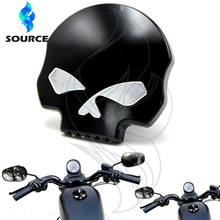 For Harley Sportster Dyna Softail FXD FL XL FLT black motorcycle Accessories skull aluinum fueml gas oil tank cover hot sale