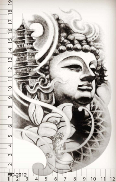 lotus buddha pagoda tattoo temporary tattoo stickers lotus buddha pagoda tattoo temporary tattoo stickers