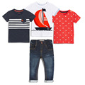 Retail 2016 NEW boys clothes In the summer 4pcs Short sleeve denim trousers in summer clothing