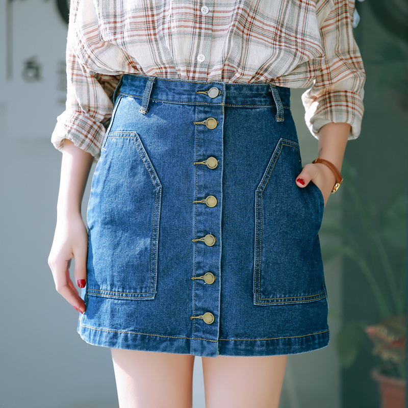 cute tops with jean skirts