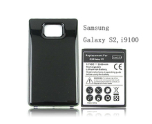 Бесплатная доставка для Samsung Galaxy S2 SII i9100 аккумулятор телефон замена расширенный толще 3500 мАч батарея с задней стороны обложки черный