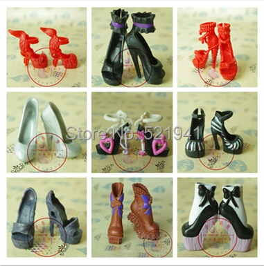 10 pairs/lot shoes for Original Monster High dolls ,Free shipping,Original Monster High shoes doll's Accessories