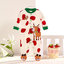 New arrive 2015 fashion rompers 0 24M bebes clothing 100 cotton long sleeve Cartoon cow Christmas