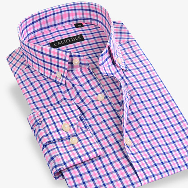 11 Colors Cotton font b Plaid b font Men s Shirt 2016 New Designer Long Sleeve