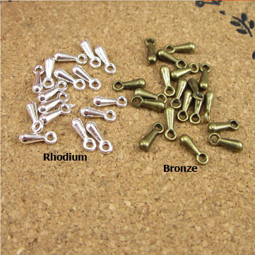 200pcs/ lot 3*6mm Gold /Rhodium/Silver/Bronze Extended&Extension /Tail Extender Chain Metal Water Drop Pendants F1498