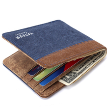 Famous Brand 2016 New Arrive Canvas Male Wallet Vintage Men Clutch Horizontal Money Bags Denim Purse Fashion Carteira Masculine