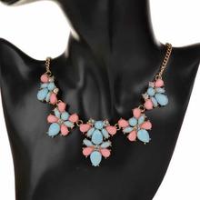 Fashion Vintage Jewelry Retro Copper Shourouk Crystal Collar Necklaces Pendants Acrylic Flower Statement Collar Necklace women