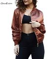 women basic coats 2016 Fashion Women bomber jacket Long Sleeve Casual Floral Print Coat chaquetas mujer