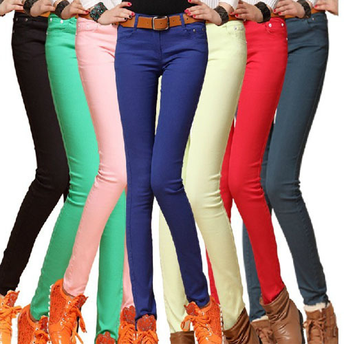 Fashion Women Sexy Candy Color Pencil Pants Casual pants Skinny Pants With Cotton Summer Trousers Fit