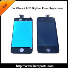 Free shippig LCD digitizer with frame full set for iPhone 4 Replacement White / Black colors available