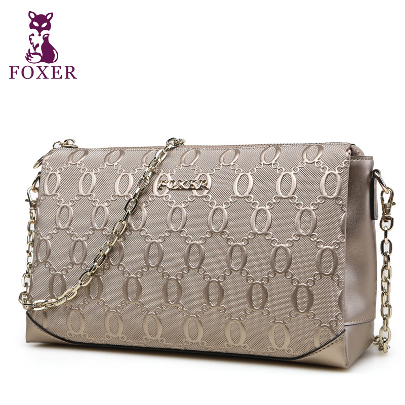 Wolsey 2015 women's handbag cowhide chain Emboss fashion messenger bag chain bag