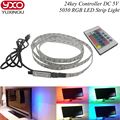 TV Background Lighting DC5V USB LED Strip 5050 RGB Christmas desk Decor lamp with 24Key RF