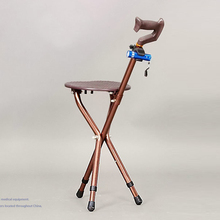 1x Adjustable Folding Walking Cane Chair Stool Tripod Massage Walking Stick with LED Light Portable Fishing