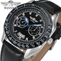 orologi Sport Style Winner men watches with gift box black dial silver bars index black bezel