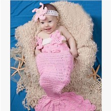 Mermaid Photography background knitting hundred days photos suit/peacock baby suit photography studio children clothing snail