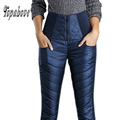 New Arrival Women Trousers Pants Winter High Waisted Outerwear female Fashion Slim Warm Thick Duck Down
