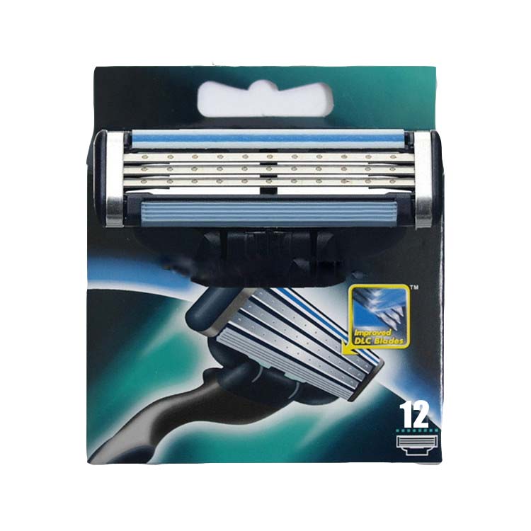 12 pcs lot Razor 3 Blades Men s Face Shaving Razor Blades Shaver For Men Sharpener