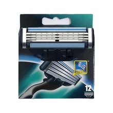 12 pcs lot Razor 3 Blades Men s Face Shaving Razor Blades Shaver For Men Sharpener