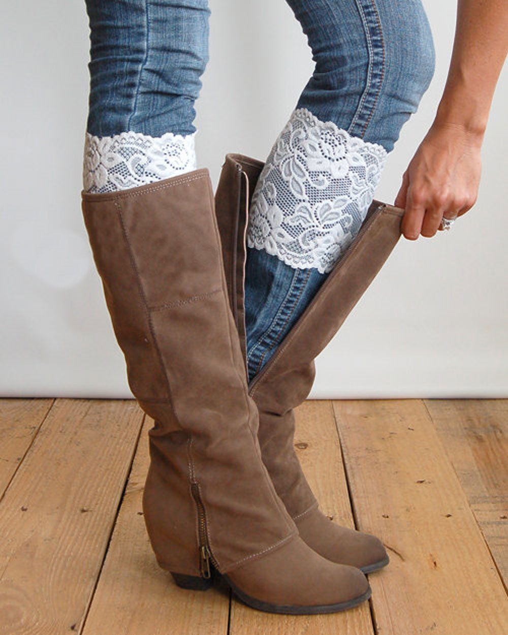 ladies boot socks with lace