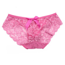 Wholesale Women Sexy Lace Briefs Hollow Panty Flowers Bow knot Underwear Knickers