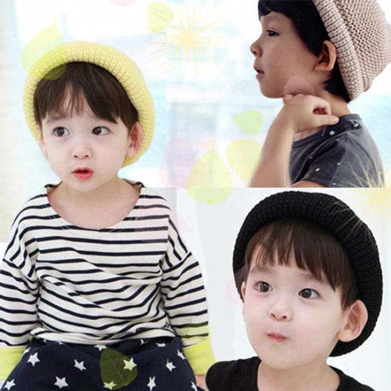 2015 Kids Beanie Hats Baby Dress Winter Hats boys girls Infant sleeve knit hat headgear