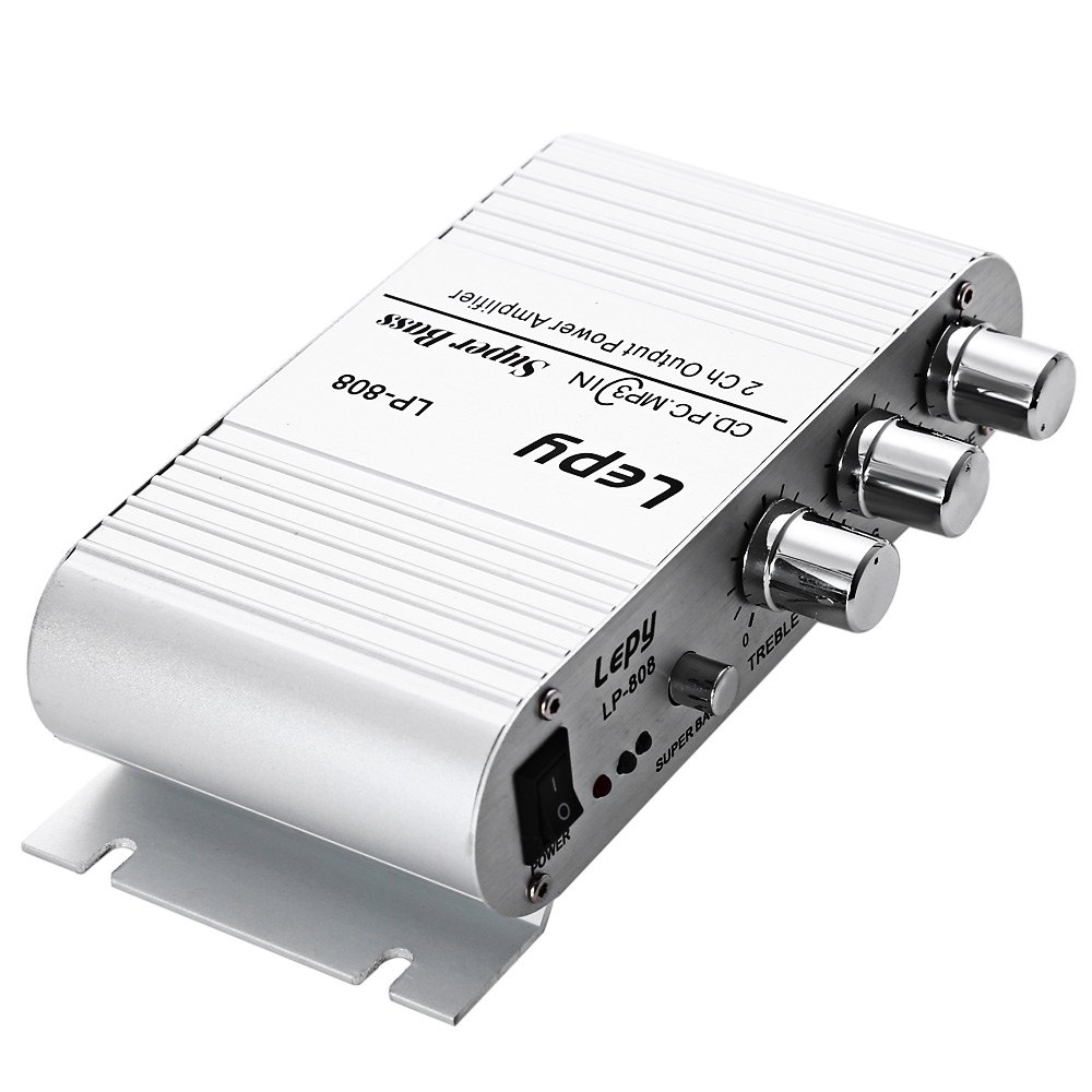 LP-808 12V MiNi HiFi Super Bass Audio Power Amplifier with AUX Function for MP3 MP4 PC Computer Speaker CD DVD LP-808 12V MiNi HiFi Super Bass Audio Power Amplifier with AUX Function for MP3 MP4 PC Computer Speaker CD DVD