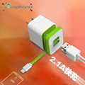 High Quality Newest Cell Phone Tablet PC Charger Adapter With Two Ports Micro USB Charging Cable